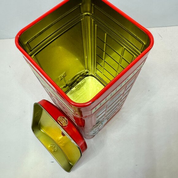 Vintage Tin Coin Bank England Telephone Booth Red Churchill's Jelly Beans - Picture 3 of 7